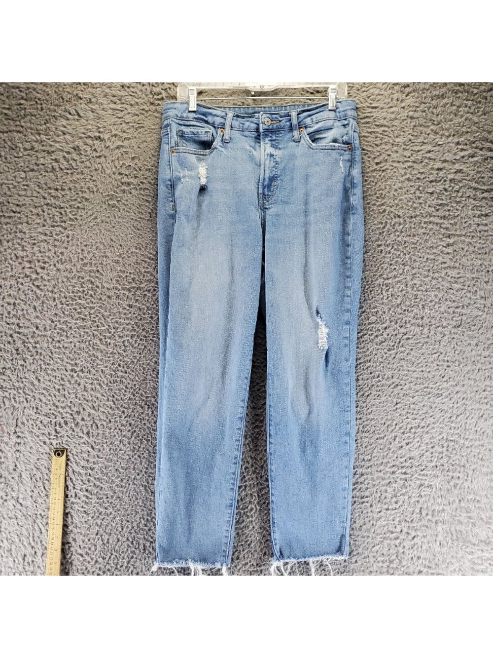 Old Navy Jeans Womens Size 10 Light Blue O.S. Straight Frayed Hem *Read*
